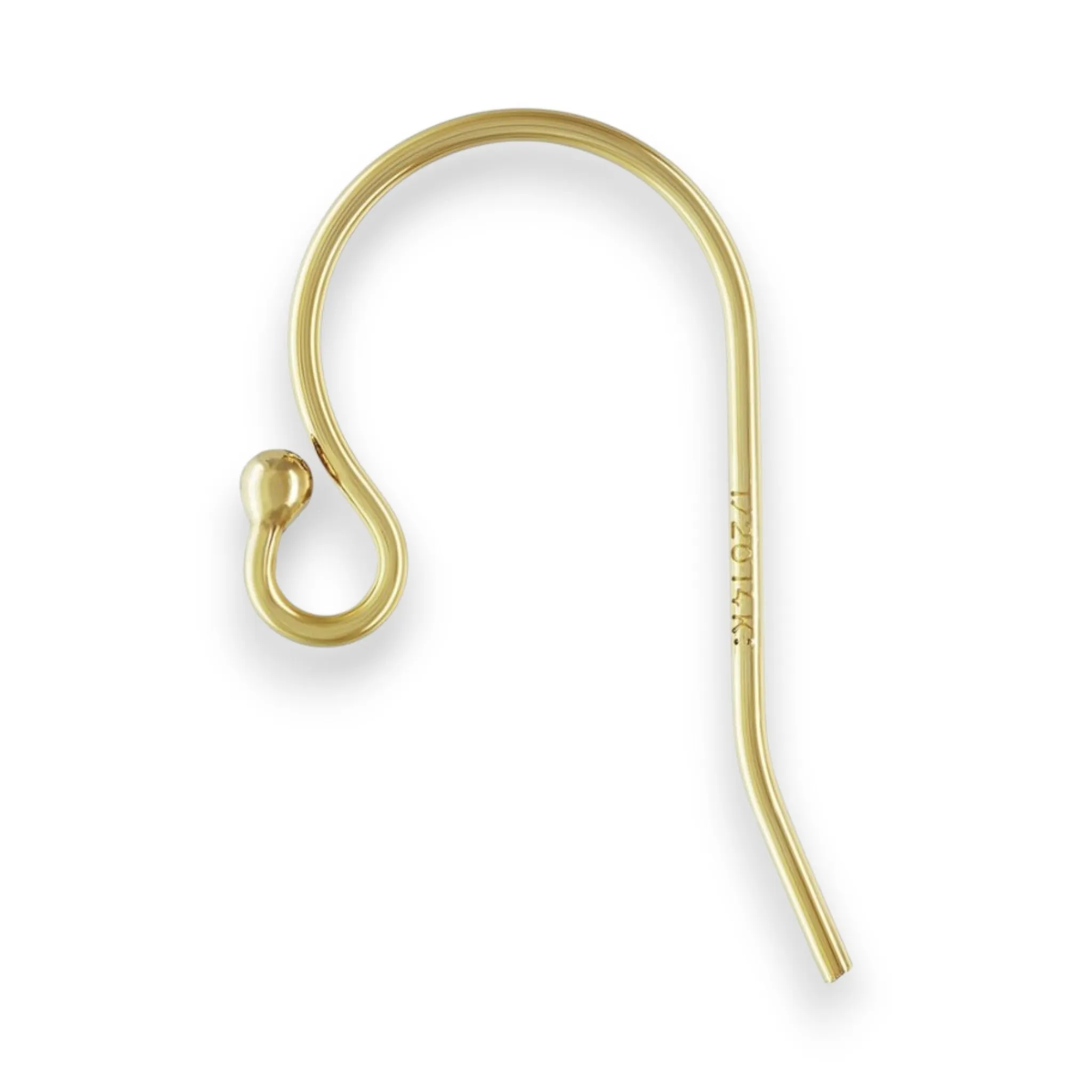 🔗 Earhook / Shepherd Hook (Medium #2 with Beaded End) in 14ct Yellow Gold Filled | Pair 💍💍