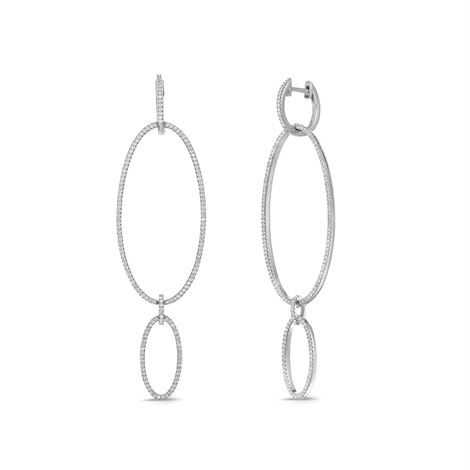 1 CTW Natural Diamond Fashion Earrings in 10KT White Gold