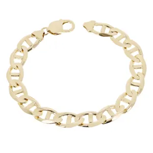 10k Yellow Gold Concave Mariner Gucci Chain Bracelet 7.5" 10mm 22.3 grams