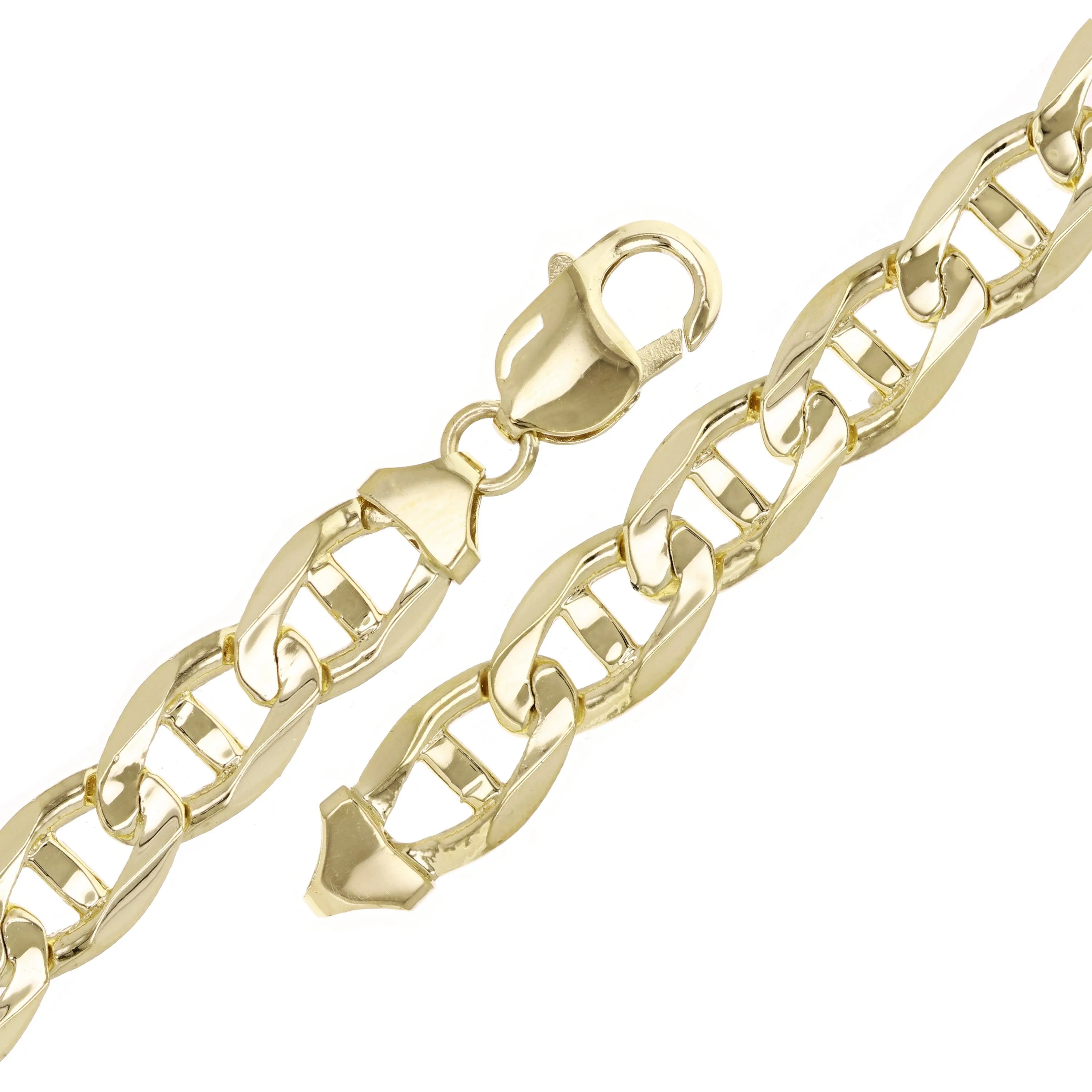 10k Yellow Gold Concave Mariner Gucci Chain Bracelet 7.5" 10mm 22.3 grams