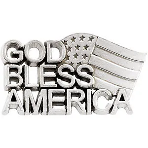 10k Yellow Gold God Bless America Lapel Pin