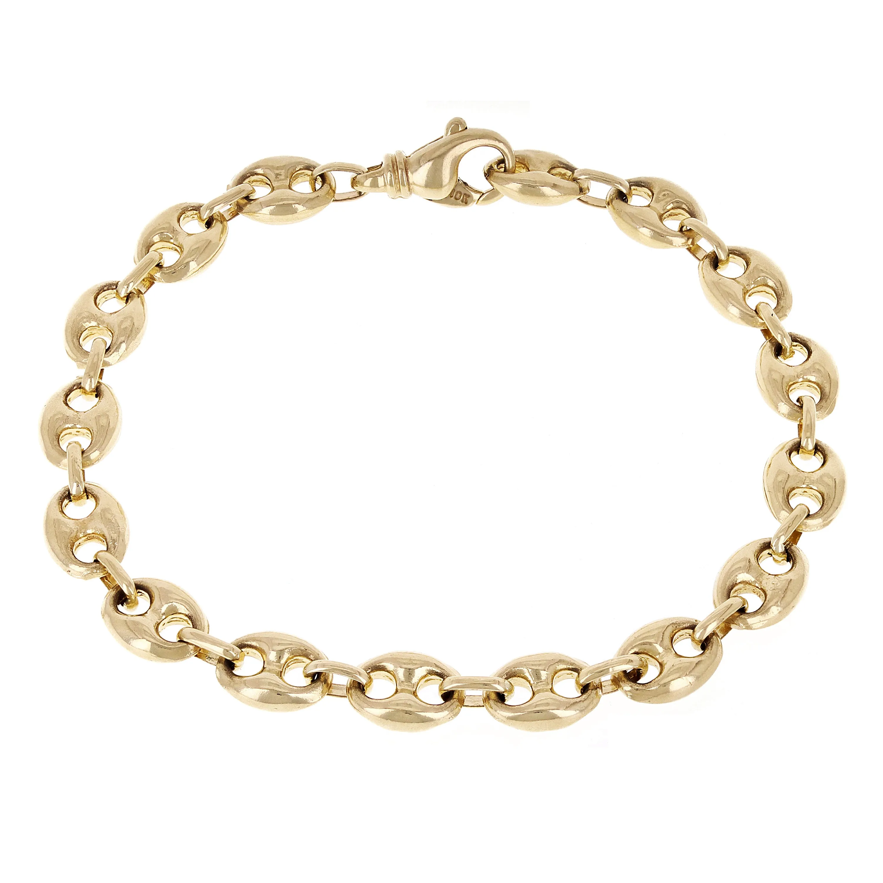 10k Yellow Gold Solid Gucci Mariner Link Chain Bracelet 7" - 9" 8.8mm