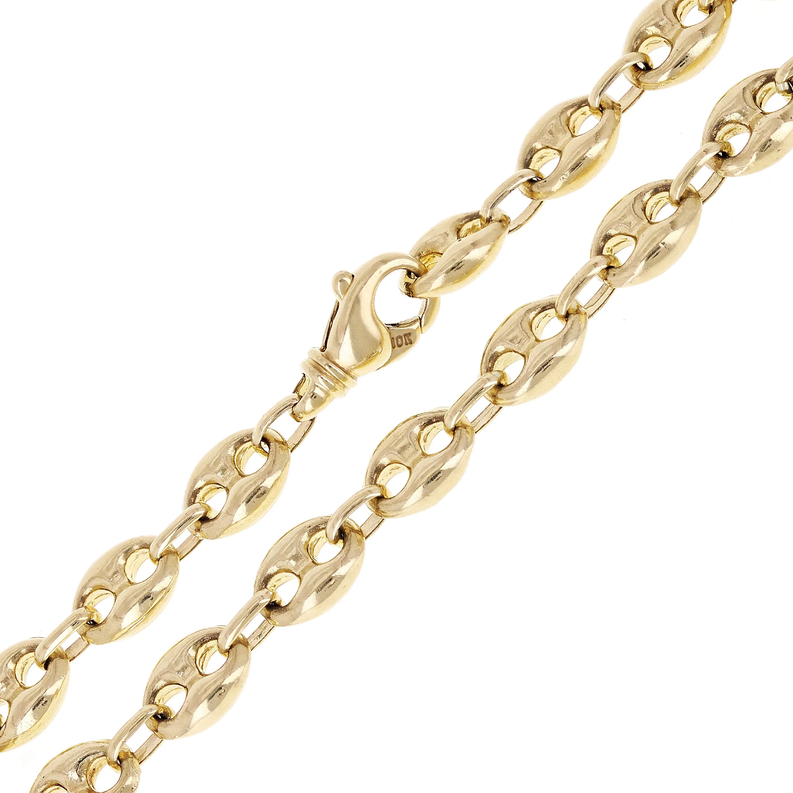 10k Yellow Gold Solid Gucci Mariner Link Chain Bracelet 7" - 9" 8.8mm