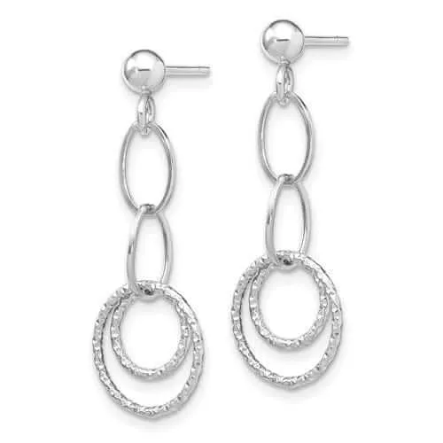 10kt White Gold Post Dangle Earrings