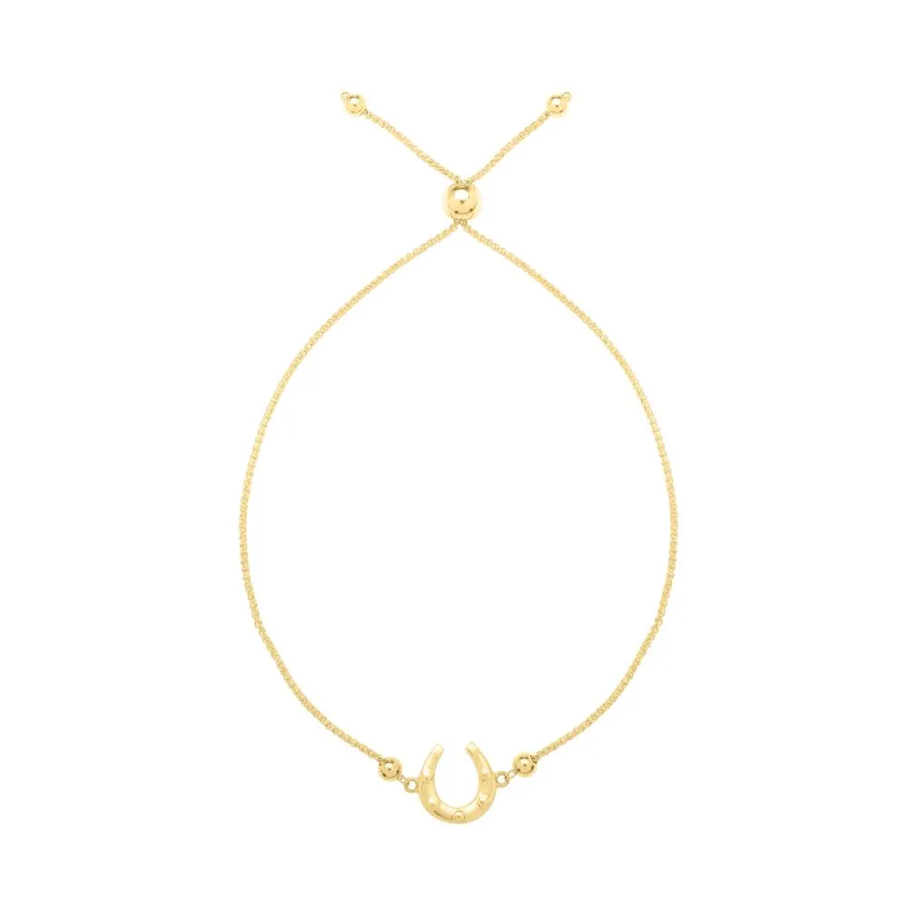 14K Adjustable Heart Bolo Bracelet