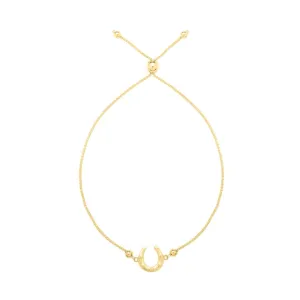 14K Adjustable Heart Bolo Bracelet