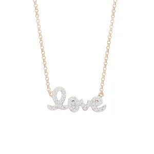 14K Classy Rose and White Gold  Love Design Necklace V0146