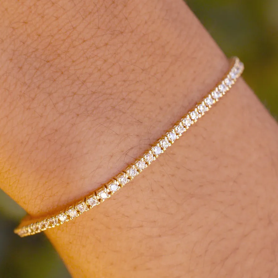 14K Gold 3.00ctw. Moissanite Tennis Bracelet
