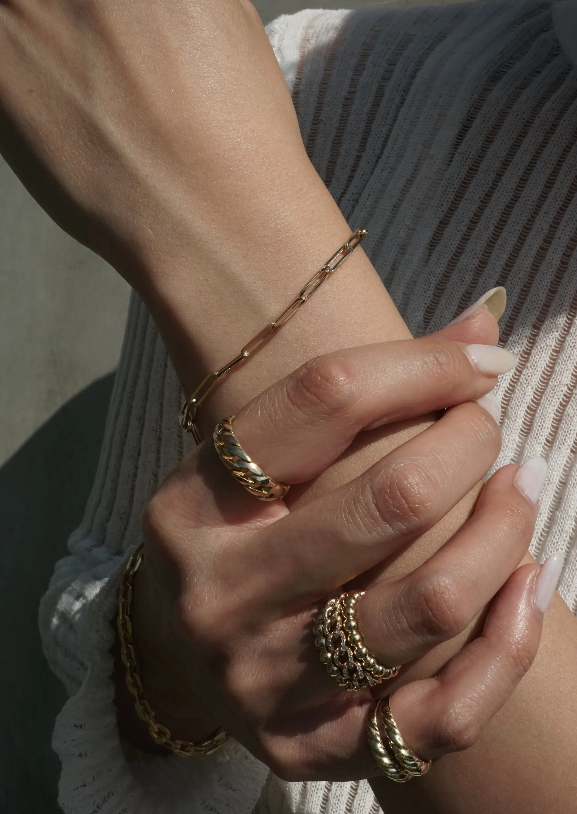 14k Gold Paperclip Bracelet