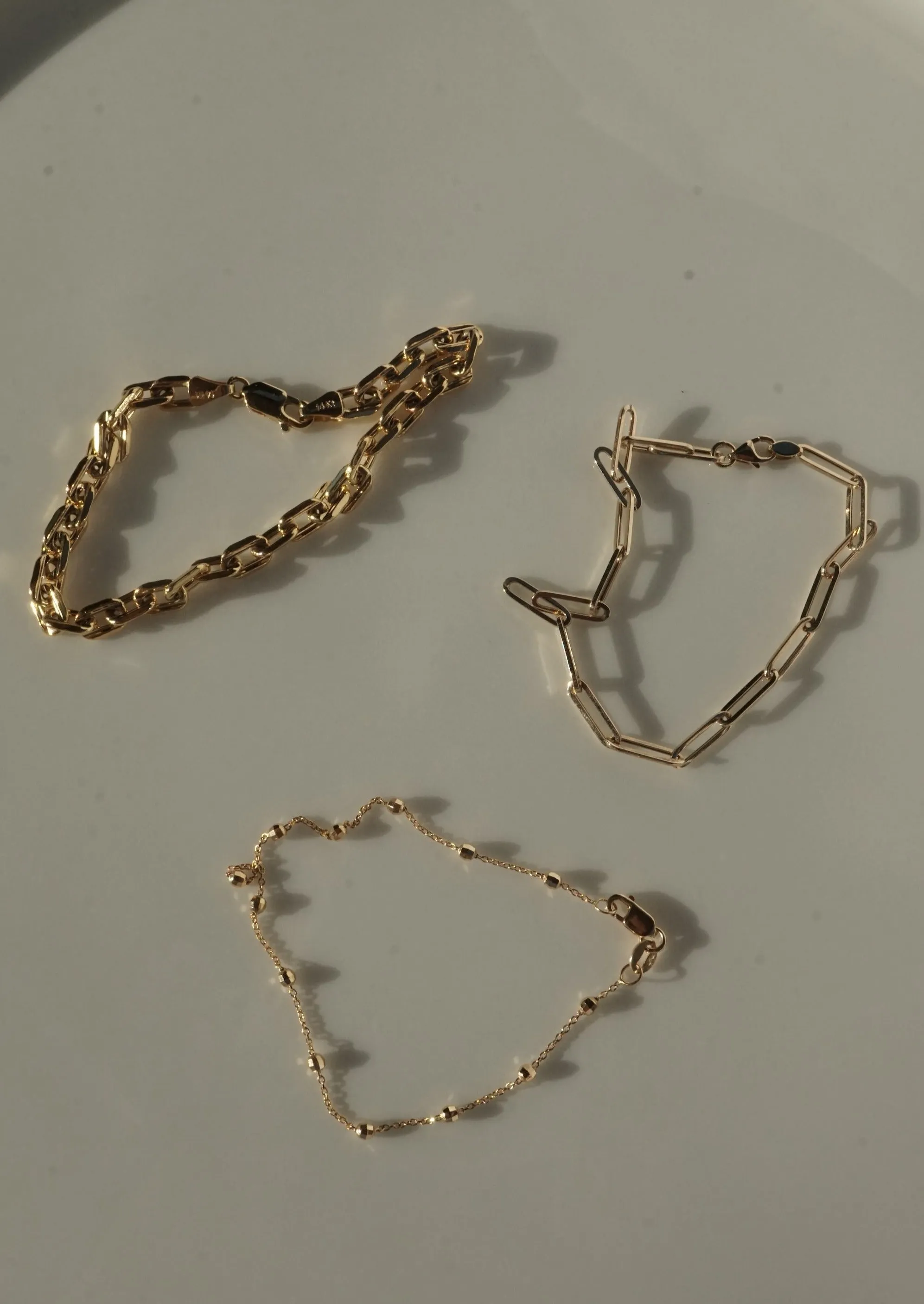 14k Gold Paperclip Bracelet