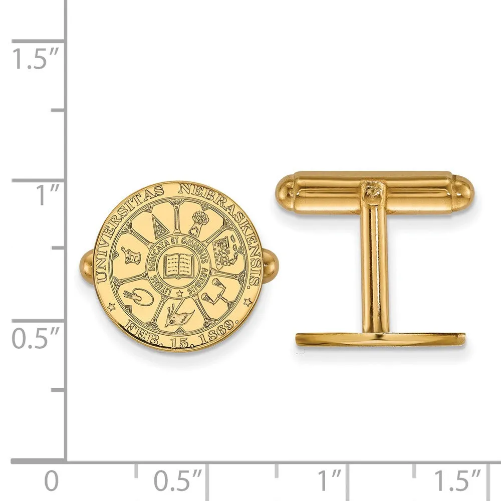 14k Gold University of Nebraska Crest Cuff Links