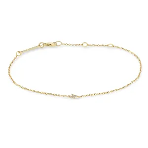14k Itty Bitty Pavé Lightning Bolt Bracelet