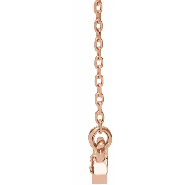 14K Rose Gold 1/5 CTW Natural Diamond Bar 16-18" Necklace