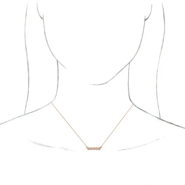 14K Rose Gold 1/5 CTW Natural Diamond Bar 16-18" Necklace