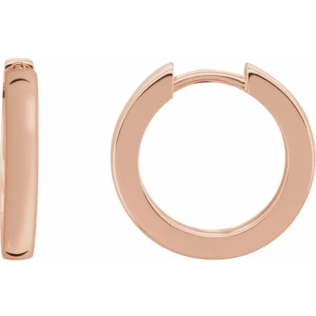 14K Rose Gold 18 mm Hinged Hoop Earring