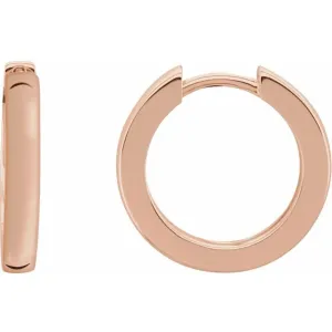 14K Rose Gold 18 mm Hinged Hoop Earring