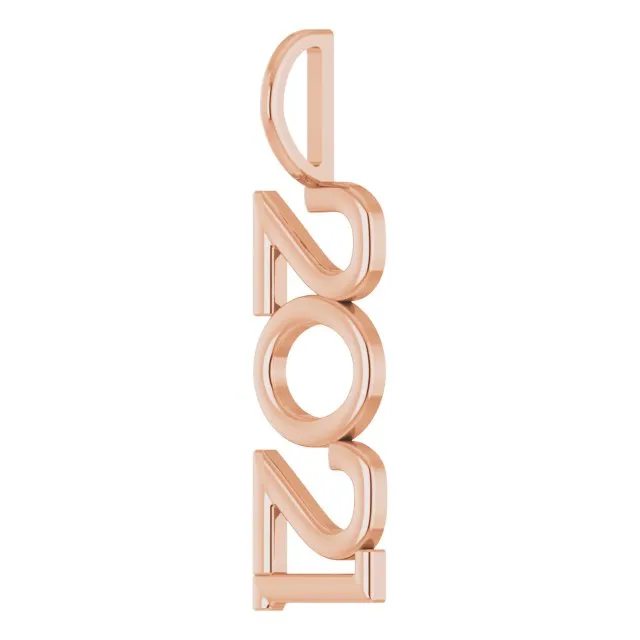 14K Rose Gold 2021 Year Charm/Pendant