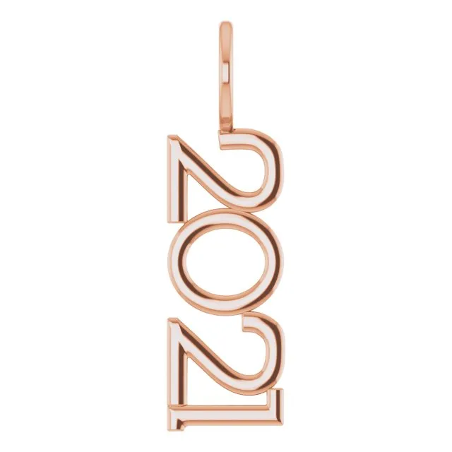 14K Rose Gold 2021 Year Charm/Pendant