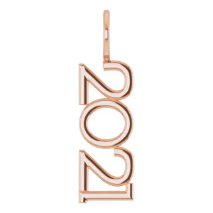 14K Rose Gold 2021 Year Charm/Pendant