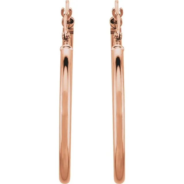 14K Rose Gold 30 mm Hoop Earrings