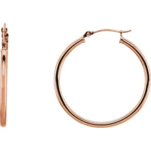 14K Rose Gold 30 mm Hoop Earrings