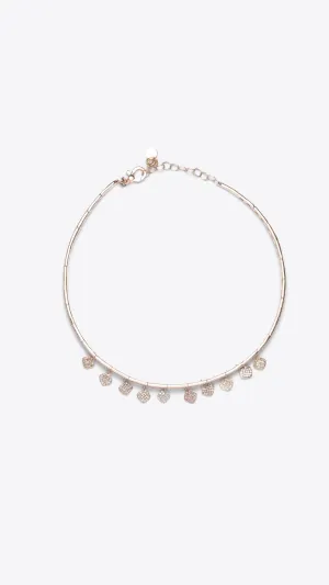 14k Rose Gold and Diamond Choker Necklace
