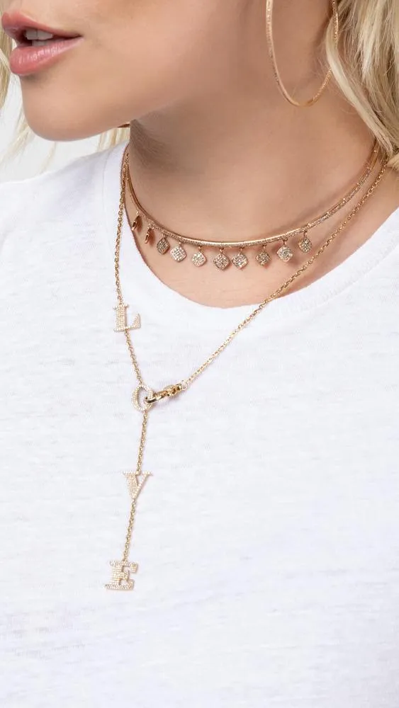 14k Rose Gold and Diamond Choker Necklace