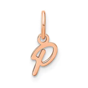 14k Rose Gold Upper case Letter P Initial Charm