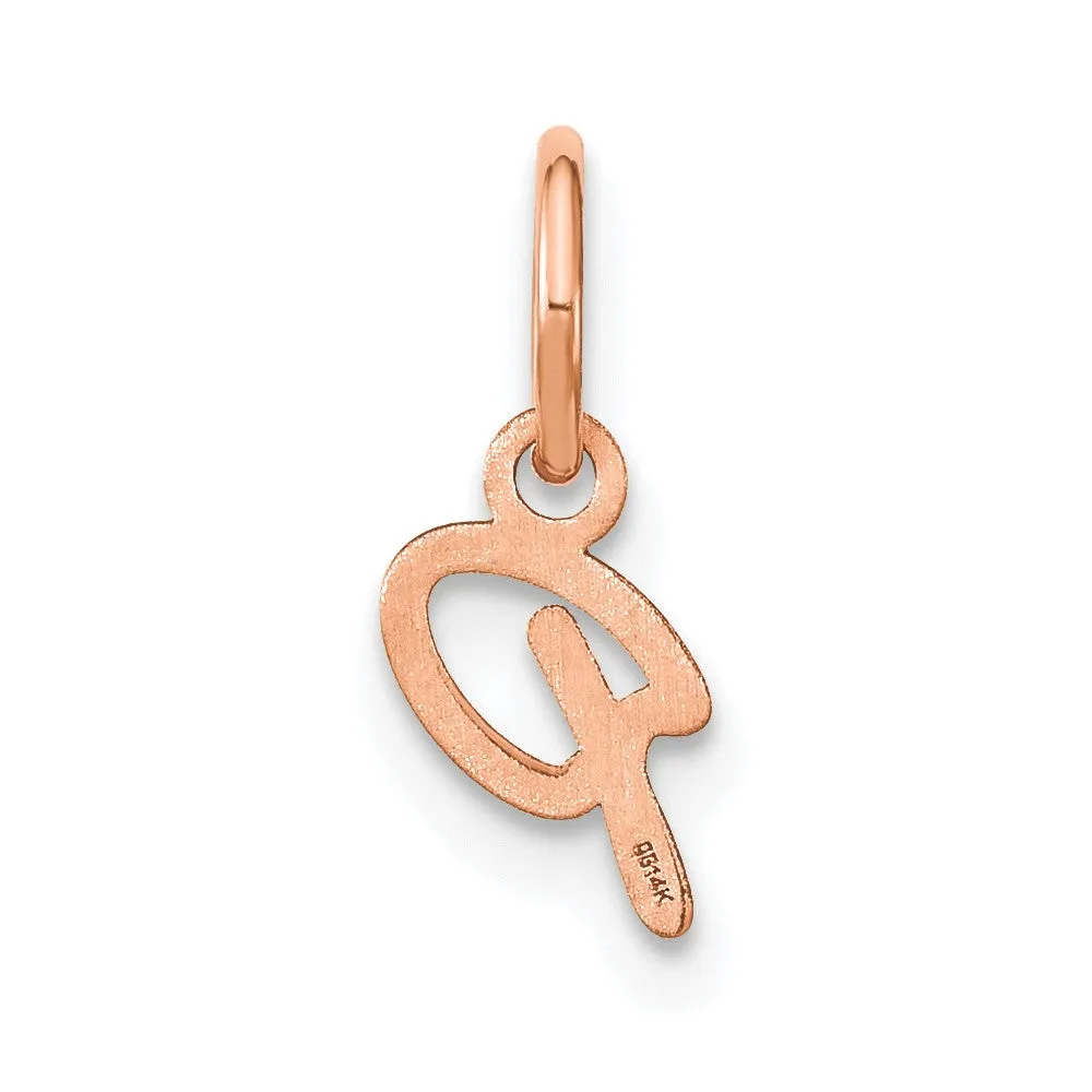 14k Rose Gold Upper case Letter P Initial Charm