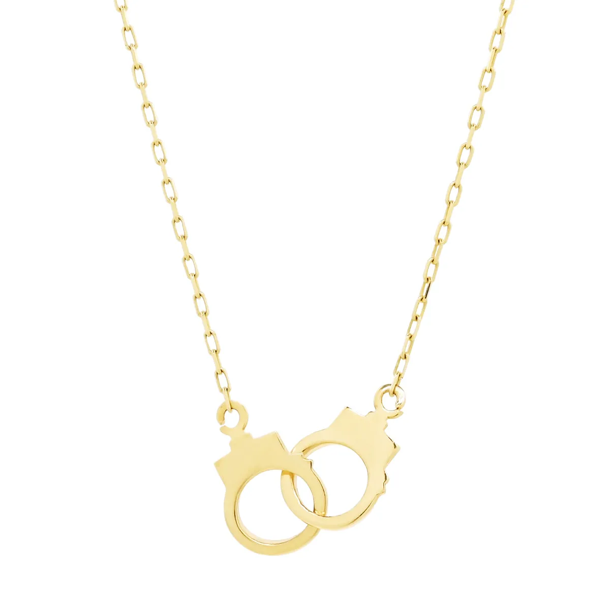14k Solid Gold Handcuff Necklace