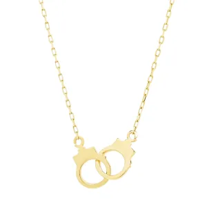 14k Solid Gold Handcuff Necklace
