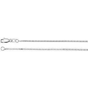 14K White 1 mm Box 7" Chain