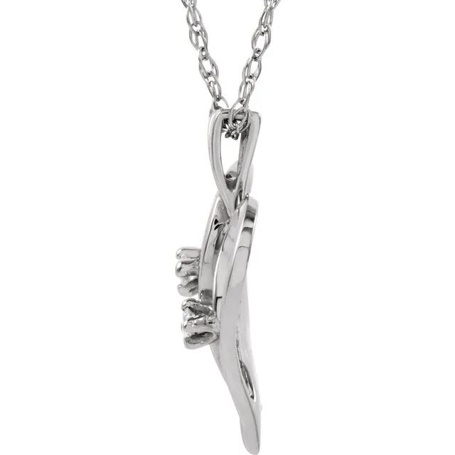 14K White Gold .03 CTW Natural Diamond Heart 18" Necklace