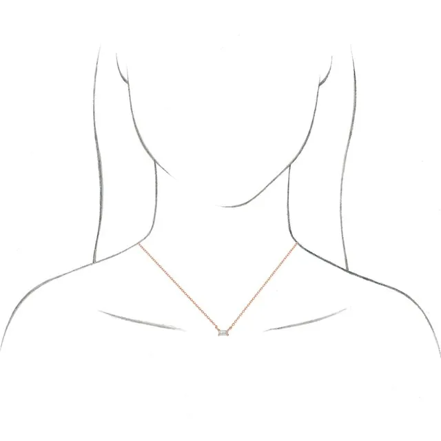 14K White Gold .07 CT Natural Diamond Solitaire 16" Necklace