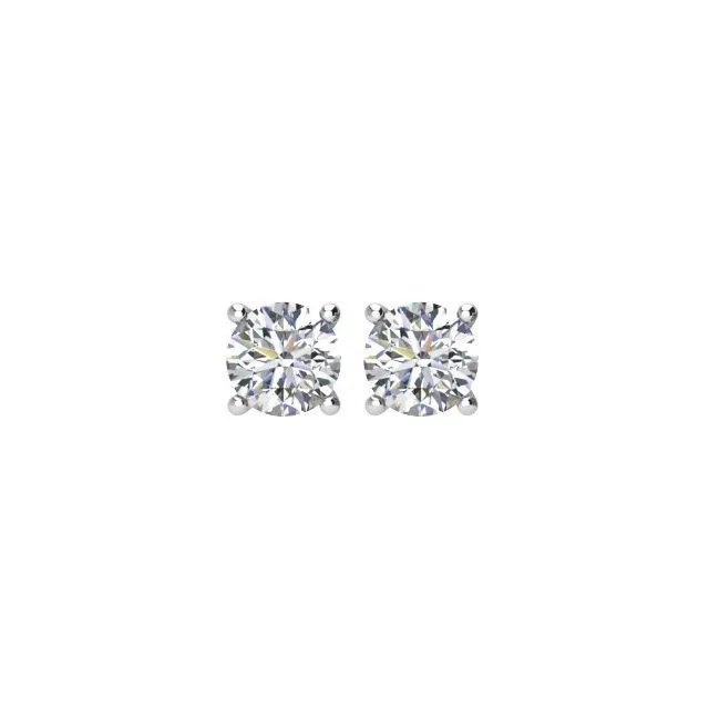 14K White Gold 1/2 CTW Natural Diamond Earrings