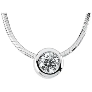 14K White Gold 1/4 CTW Diamond Solitaire 18" Necklace