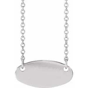 14K White Gold 14x7 mm Oval 18" Necklace