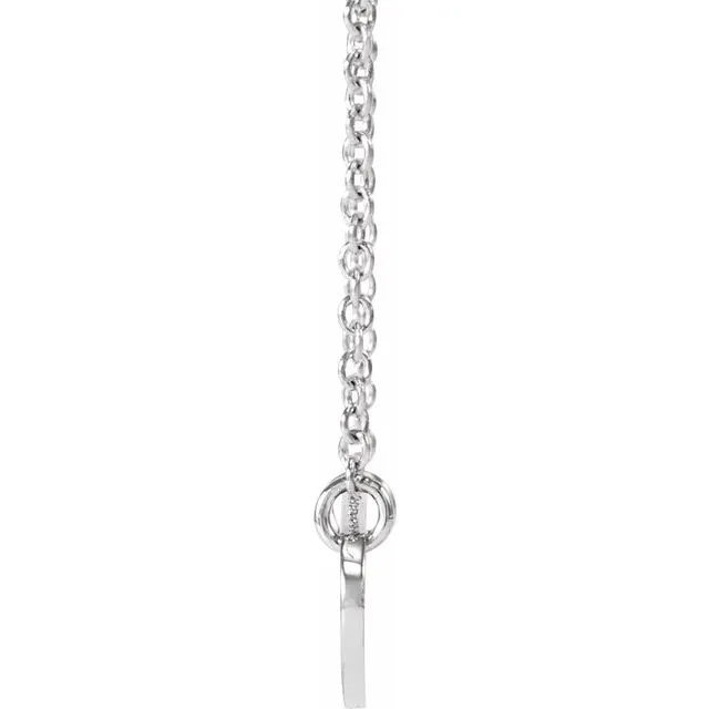 14K White Gold 14x7 mm Oval 18" Necklace