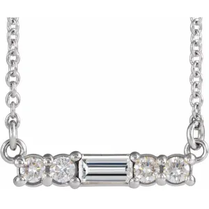 14K White Gold 1/5 CTW Natural Diamond 18" Necklace