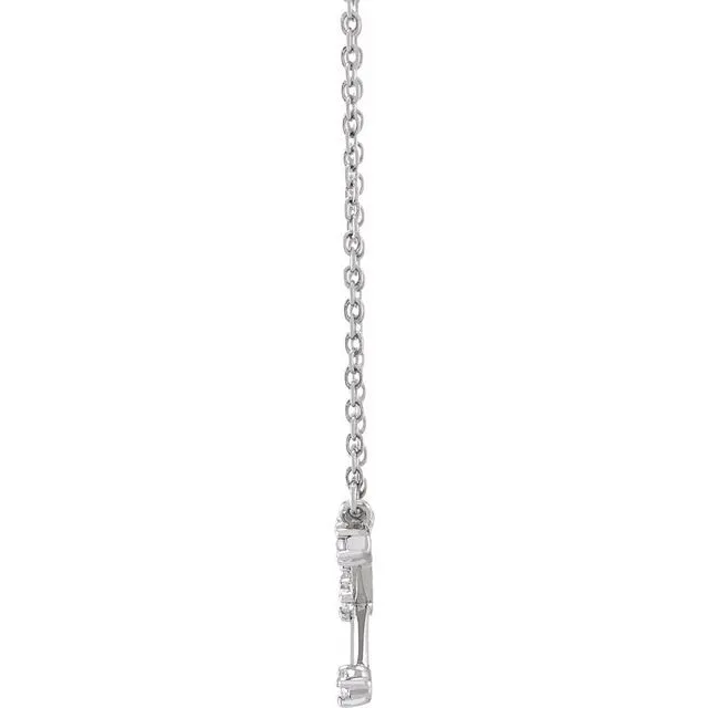 14K White Gold 1/8 CTW Natural Diamond Cancer 16-18" Necklace