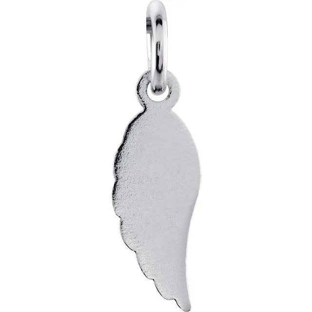 14K White Gold 19.7x5.5 mm Angel Wing Charm