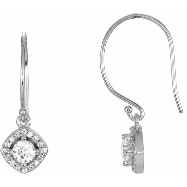 14K White Gold 5/8 CTW Natural Diamond Earrings
