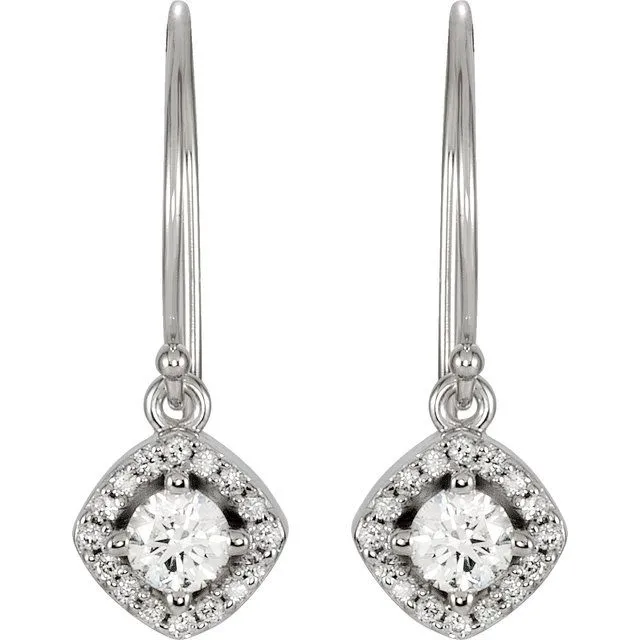 14K White Gold 5/8 CTW Natural Diamond Earrings