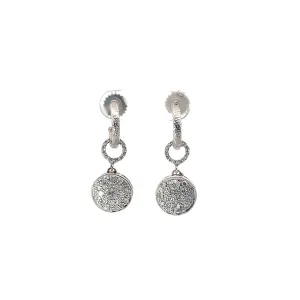 14k White Gold .70ct G VS2 Round Drop Earrings