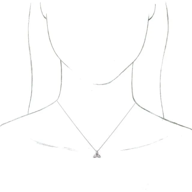 14K White Gold Celtic-Inspired Trinity 16-18" Necklace