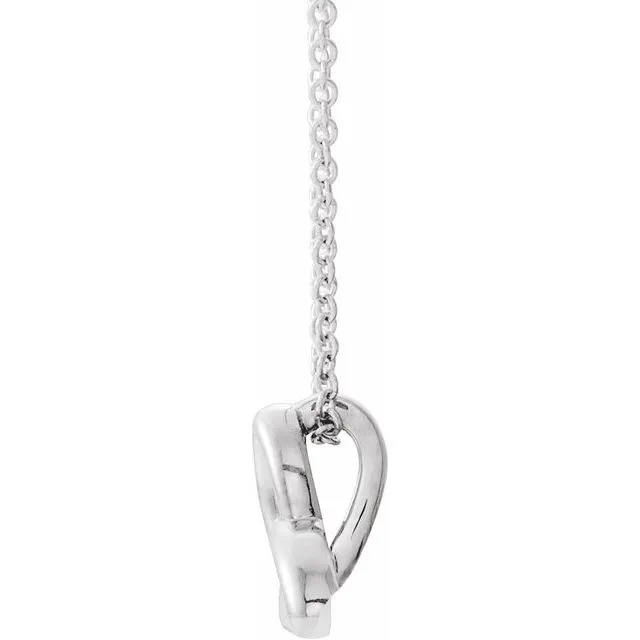 14K White Gold Celtic-Inspired Trinity 16-18" Necklace