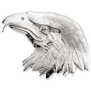 14k White Gold Crying Eagle Lapel Pin