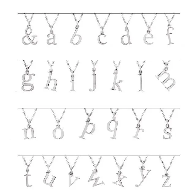 14K White Gold Lowercase Initial A Pendant