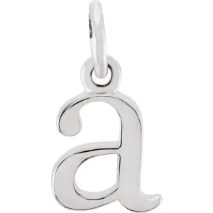 14K White Gold Lowercase Initial A Pendant