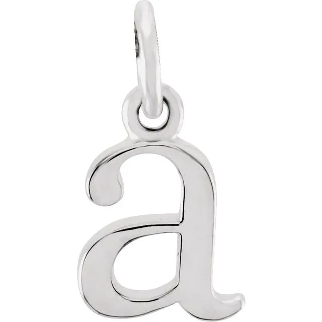 14K White Gold Lowercase Initial A Pendant